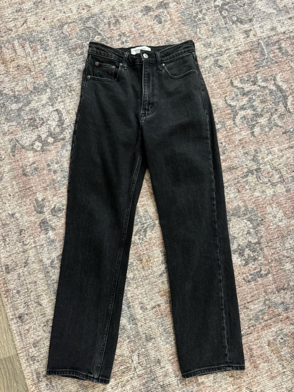 Abercrombie & Fitch Black The Ankle Straight Ultra High Rise Jeans Size 25 Short